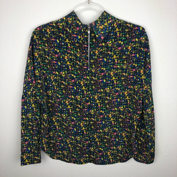 Chloe K Abstract Print Collared Blouse Size XS - Picture 4 of 5